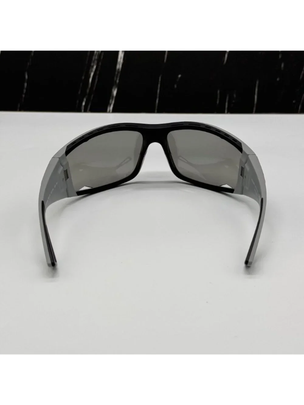 NWT Prada Linea Rossa PSA04S 13Z05A Silver Unisex Sunglasses With Fabric Chain